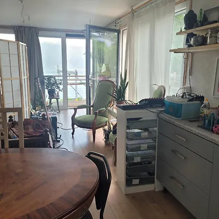 شقة Loft Duplex A Entre Vignes Et Vue Sur Le Leman غراندفو